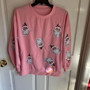 Pink Santa Sweatshirt